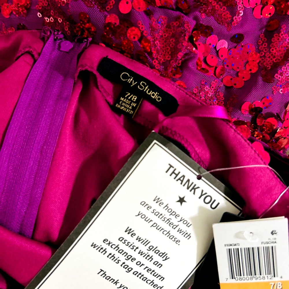 *NWT Fuchsia Sequin Dress - Picture 11 of 15